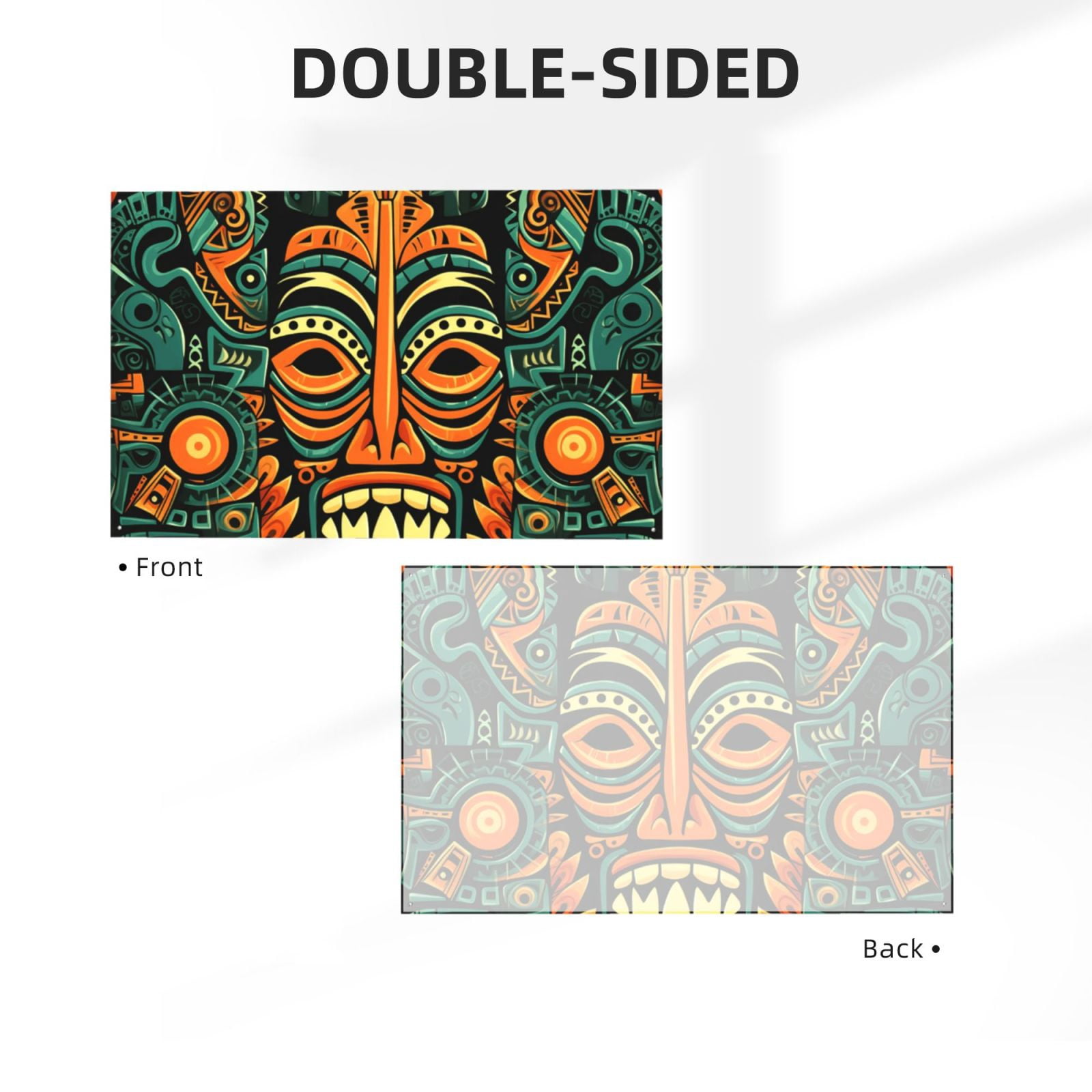 Hawaiian Tiki Tribal Retro Four Hole Decorated Banner Flag for Garden Yard Home Decoration Indoor Outdoor 4x6 Ft