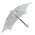 thumbnail image 6 of THY COLLECTIBLES Pack of 6 Mini Lace Umbrella Parasols with Sequins - Delicate Dolls Size Decorative Small Umbrella for Weddings, Baby Showers, Parties and Events - 11.6 inch Diameter White, 6 of 8