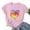 Pink, variant on Short Sleeve Summer Women Blouses Crew Neck Cute Heart Print Blouse Romantic Dating Plus Size T-Shirt XXL
