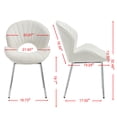 thumbnail image 3 of S-HOME Velvet Chairs Set of 2 Featuring 21.6-Inch Enlarged Seat And Elegant Silver Legs For Home Decor，White, 3 of 9