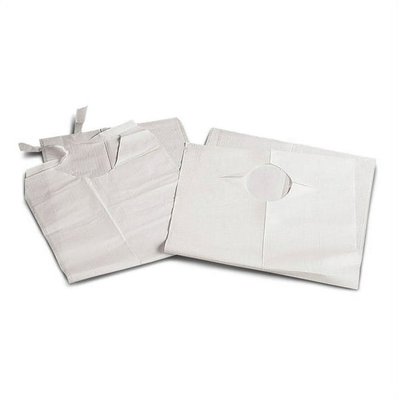 Medline Industries NON24265 Disposable Bibs - Tissue Poly Backed Bibs - 19 inch x 35 Inch - 1 Case