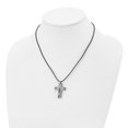thumbnail image 4 of Titanium Cord Necklace with Pendants Chain Chisel Polished Cross Leather 18 inch 24 mm, 4 of 5