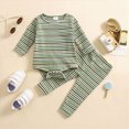 thumbnail image 2 of Baby Boy Long Sleeve Pajama Set 2 Piece Set Soft Knit Stretch Leggings Outfit Simple Daily Loungewear Outfit For Baby Boys Kaprioy Boys Clothes Fall Winter, 2 of 7