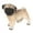 Apricot, variant on PatungKu Cute Pug Dog Statue Miniature Decoration Car Interior Home Desk Styling Ornament