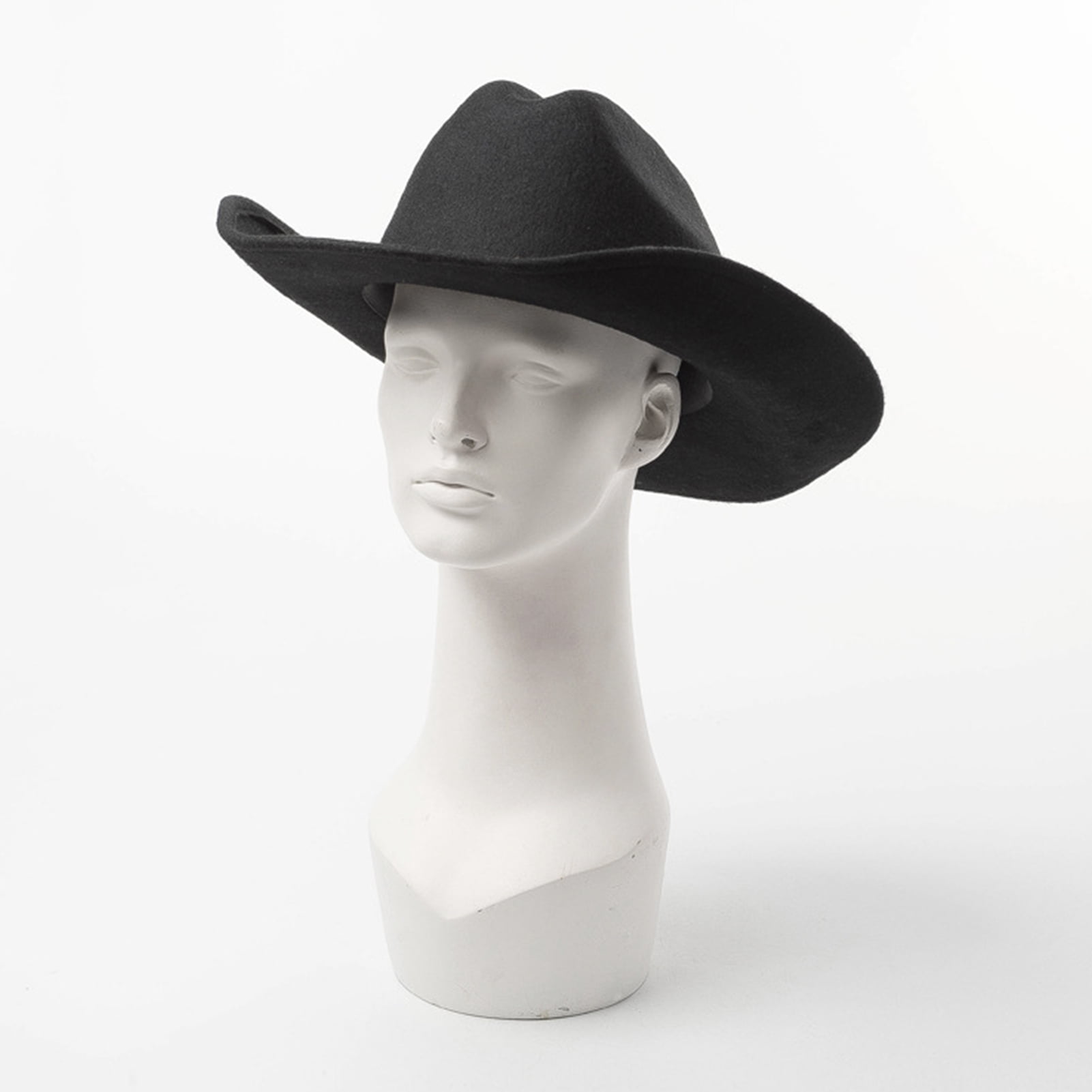 2274 Western Cowboy Hat Felt Wide Brim Cowgirl Hat For Women/men Roll Up Lanzom Women Men Classic Felt Wide Brim Western Cowboy  main image 3