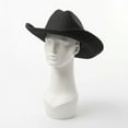 thumbnail image 5 of Women and Men's Cowboy Hat Solid Color Felt Roll Up Brim Cowgirl Hat, 5 of 8