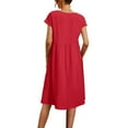 thumbnail image 4 of Sales Today Clothing Dresses for Women 2025 Summer Cotton Linen Solid Gauze Dress Loose Casual Beach Vacation Flowy Midi Dress with Pockets, 4 of 8