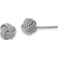 thumbnail image 1 of Sterling Silver Rhodium-Plated Rope Knot Post Earrings (9 X 9) Made In Thailand qe11787, 1 of 5