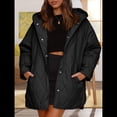 thumbnail image 4 of Chaqueta Larga con Capucha y Acolchado de Rombos para Mujer, Abrigo de Invierno de Moda, Holgado y de Gran Tamaño, Chaquetas Cálidas de Larga. Negro XXL, 4 of 7