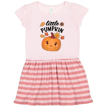 

Inktastic Cute Little Pumpkin with Fall Leaves Gift Toddler Girl Dress