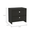 thumbnail image 5 of Black Wengue Rectangle 2-Drawer Nightstand,Black Particle Board Furniture Bedroom Nightstands, 5 of 7