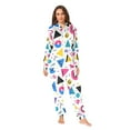 thumbnail image 2 of FORMRS Onesies Pajama for Adults Unisex Hoodie Winter Jumpsuit One Piece Sleepwear, Sizes S-2XL, Yellow Retro Shapes, 2 of 7