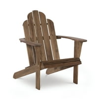 Linon Adirondack Sturdy Solid Acacia Wood Outdoor Chair in Acorn Brown Stain