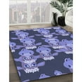 thumbnail image 3 of Ahgly Company Machine Washable Indoor Round Transitional Purple Mimosa Purple Area Rugs, 7' Round, 3 of 7