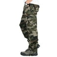 thumbnail image 5 of Mens Casual Cargo Pants Camoflage Multi-Pocket Trouser Camo Loungewear Work Outdoor Hiking Pants Green 36, 5 of 5