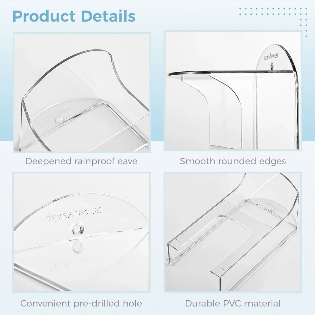 Transparent Door Bell Cover, Rainproof Doorbell Protector, Plastic Door Bell Shield, Weatherproof Doorbell Protective Cover Compatible with Ring 1/2/3/4/Pro/Pro 2/Wired Video Doorbells