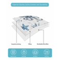 thumbnail image 5 of Quilts Twin Size Bedding Set, Blue Coastal Octopus Lightweight Quilted Comforter, Summer Ocean Sea Coral Shells Soft Reversible Bedspread Coverlet with Pillow Covers for All Season, 68" x 86", 5 of 7