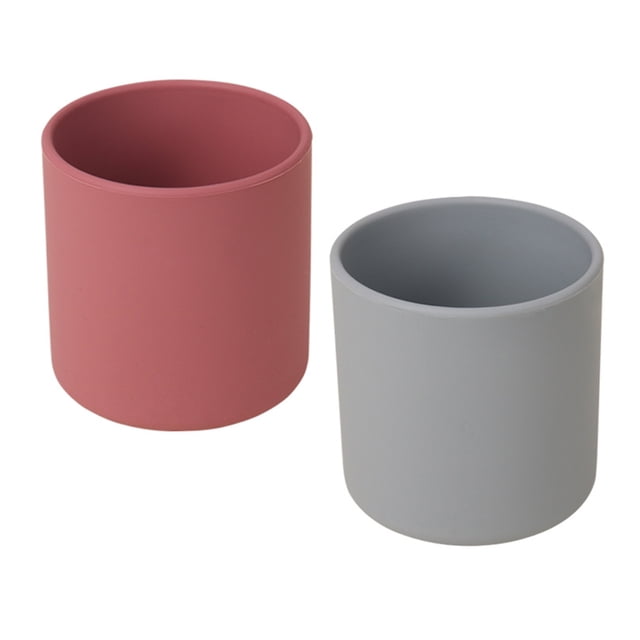 Taza abierta de silicona para bebé, 2 uds., de biberón y tazas para niños pequeños de fácil agarre, suministros de destete Led para bebé a prueba de derrames