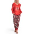 thumbnail image 5 of DAKIMOE Womens Pajamas Set Velvet Long Sleeve Christmas Pjs Soft Lounge Set 2 Piece Velour Loungewear with Pockets Nightwear Sleepwear for Women S-XXL, 5 of 10