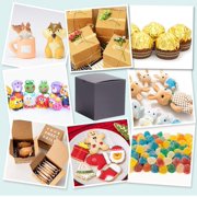 Paper Gift Packaging Boxes Foldable Storage Boxes for Gift Square Black 8x8x8cm