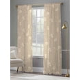 thumbnail image 4 of Beige Floral Sheer Curtains 108 Inch Length 2 Panels Set Window Treatments, Vintage Spring Botanical Flowers Rod Pocket Semi Curtains for Living Room/Bedroom/Kitchen Décor, 104"W x 108"L, 4 of 7