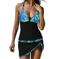 thumbnail image 2 of Feimerou Womens Tankini Bathing Suits with Skirt Two Piece Tummy Control High Waisted Sexy V Neck Swimsuits Ladies Modest Swimwear, 2 of 8