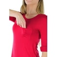thumbnail image 7 of ToBeInStyle Women's Long Roll-Up Sleeve Ladder-Back Pocket Top - Burgundy - Large, 7 of 7