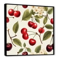 thumbnail image 2 of Designart "Pattern of Simple Cherry Blooms I" Floral Framed Wall Art - Red Cherry Hallway Framed Wall Art Decor, 2 of 6