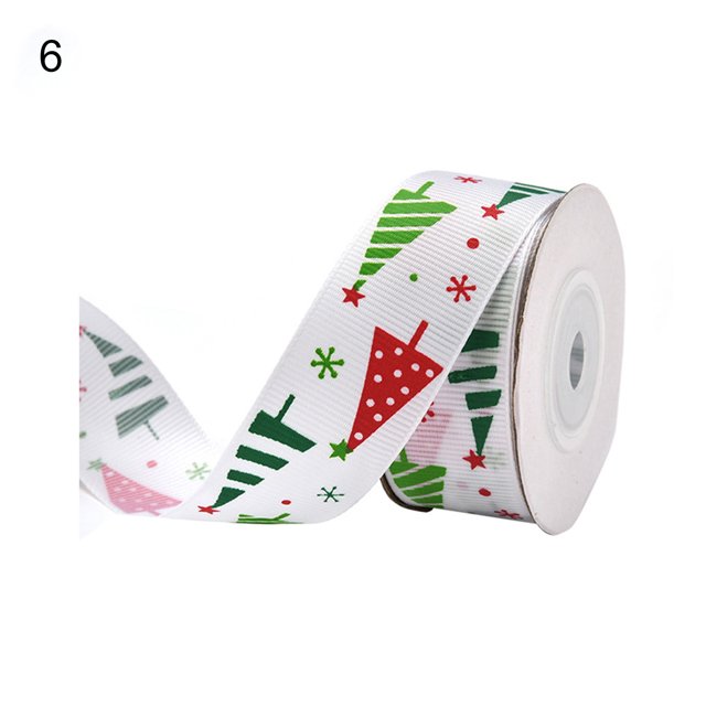 Flmtop 1 Rouleau Thème Emballage Ruban Motif Flocon de Neige Polyester Cadeau de Mariage Ruban Fête Décor