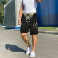 thumbnail image 5 of Bixox Men's Vintage Winged Rose Skull printed lightweight casual shorts, soft sleep shorts with pockets., 5 of 5