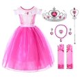 thumbnail image 1 of JerrisApparel - Disfraz de princesa para niñas, para desfiles, fiesta, elegante (hasta el tobillo con accesorios, 5) JerrisApparel 785197522121, 1 of 1