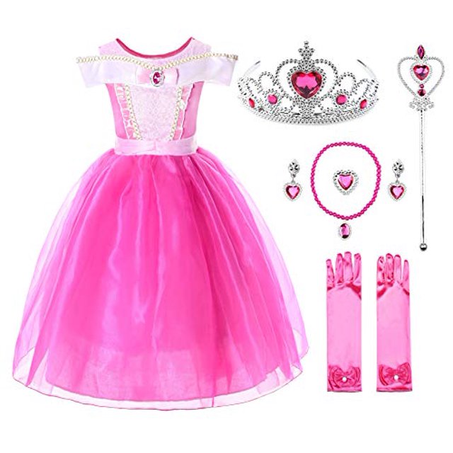 JerrisApparel - Disfraz de princesa para niñas, para desfiles, fiesta, elegante (hasta el tobillo con accesorios, 5) JerrisApparel 785197522121