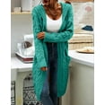thumbnail image 4 of Winter Hooded Cardigan Sweater Coat Women Oversized Chunky Knit Open Front Long Outwear, 4 of 4