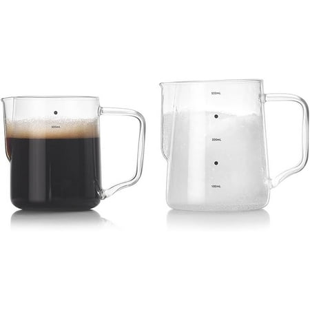

WYJ Coffee Pull Flower Cup Milk Bubble Appliance With Scale Coffee Cup Hot Glass Coffee Appliance Milk Bubble Cup (Size : 500ML Hammered Latte Art Cup)-0614