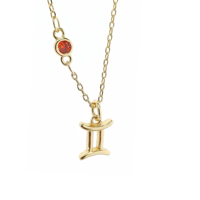 Collar ZVEZDA con dije signo zodiaco Geminis chapa de oro 18k 45 cms