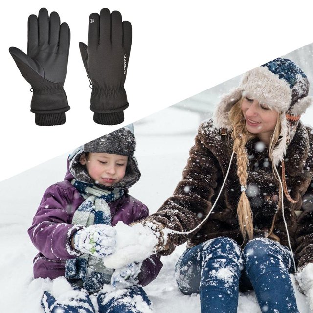 Cálido sin guantes Pantalla táctil Frío Impermeable a prueba de viento para el trabajo de ciclismo de invierno Hx 102 negro Cola Guantes cálidos