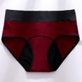 thumbnail image 2 of High-Waisted Tummy Control Period Panties for Women, Textured Leak-Proof Menstrual Underwear with Wide Waistband, Breathable Hygiene Briefs for Heavy Flow Red XXL, 2 of 4