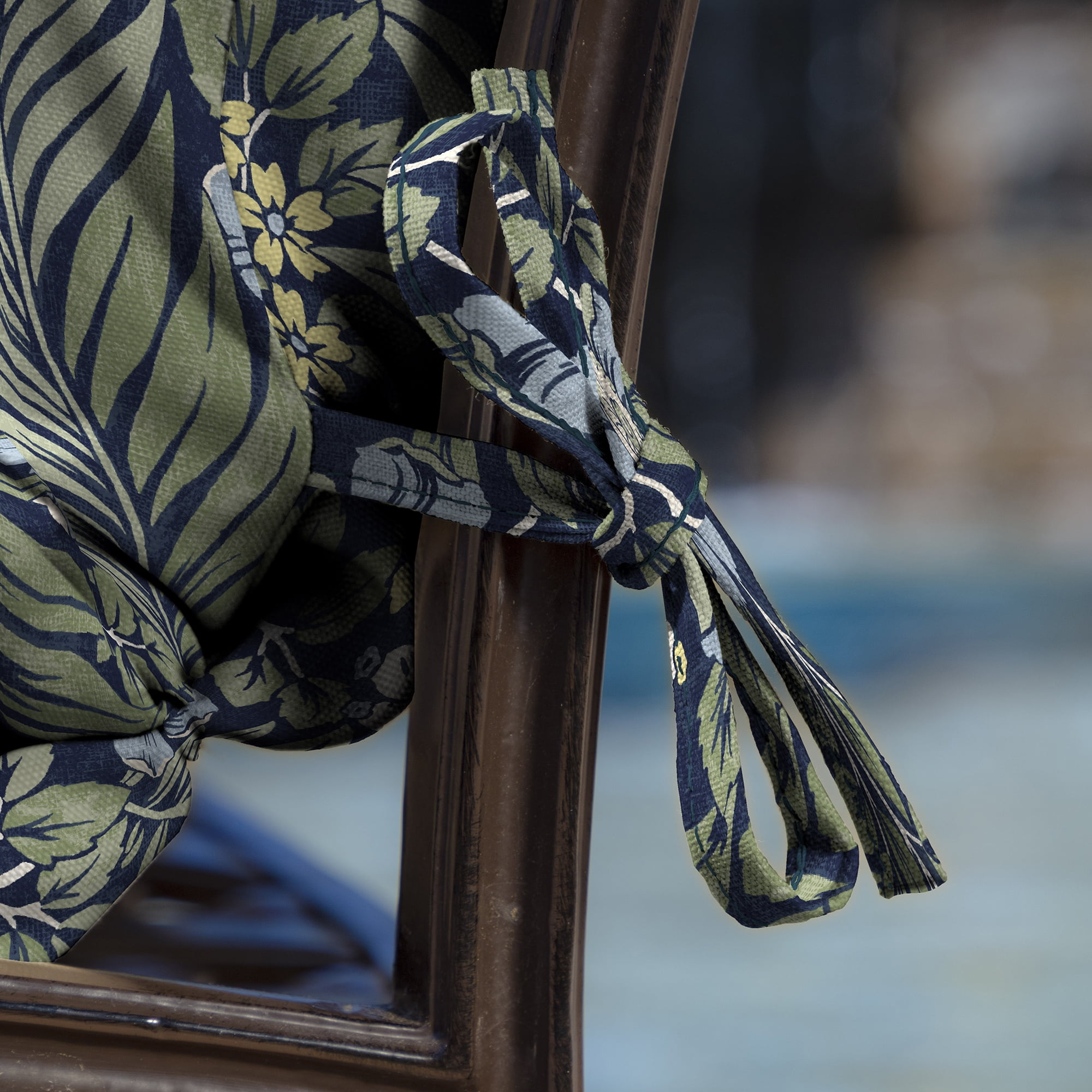 ARDEN Outdoor Dining Chair Cushion, 2 Pack, 20 x 20, Rain-Proof, Fade Resistant, Sapphire Morrison Floral