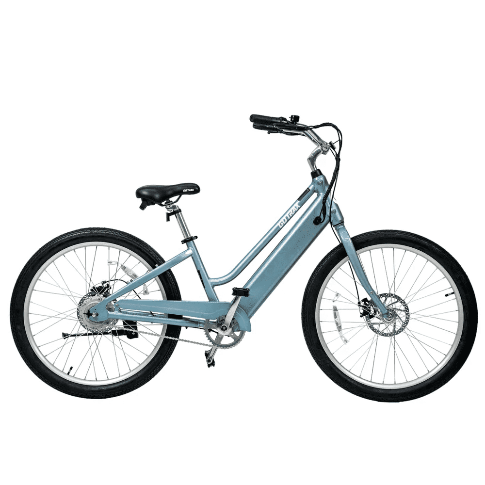 GOTRAX Shoreline 27.5" Women's Electric Beach Cruiser bikes , 350W Motor, 36V, Class 2, Up to 40 Miles, Adult, Blue