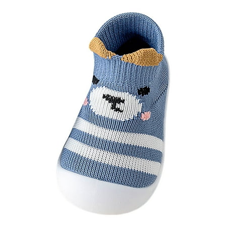 kamemir Baby Shoes Baby Sock Shoes Sneakers Baby First Walking Shoes Boys Girls Crib Shoes Toddler Slip On Shoes(Blue 3-6 Months)