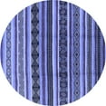 thumbnail image 1 of Ahgly Company Indoor Round Solid Blue Modern Area Rugs, 3' Round, 1 of 4