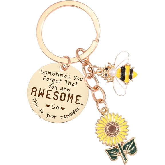 LZLINGMEI Sunflower Keychains Gifts for Women Sunflower Inspirational Keyring Friendship Sunflower Keychain Gifts Sunflower Key Chain for Women Men Bag Purse Wallet Handbags Backpack