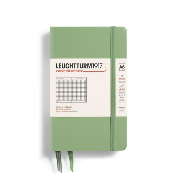 Cuaderno LEUCHTTURM1917, A6, bolsillo, 187 páginas, tapa dura, color salvia