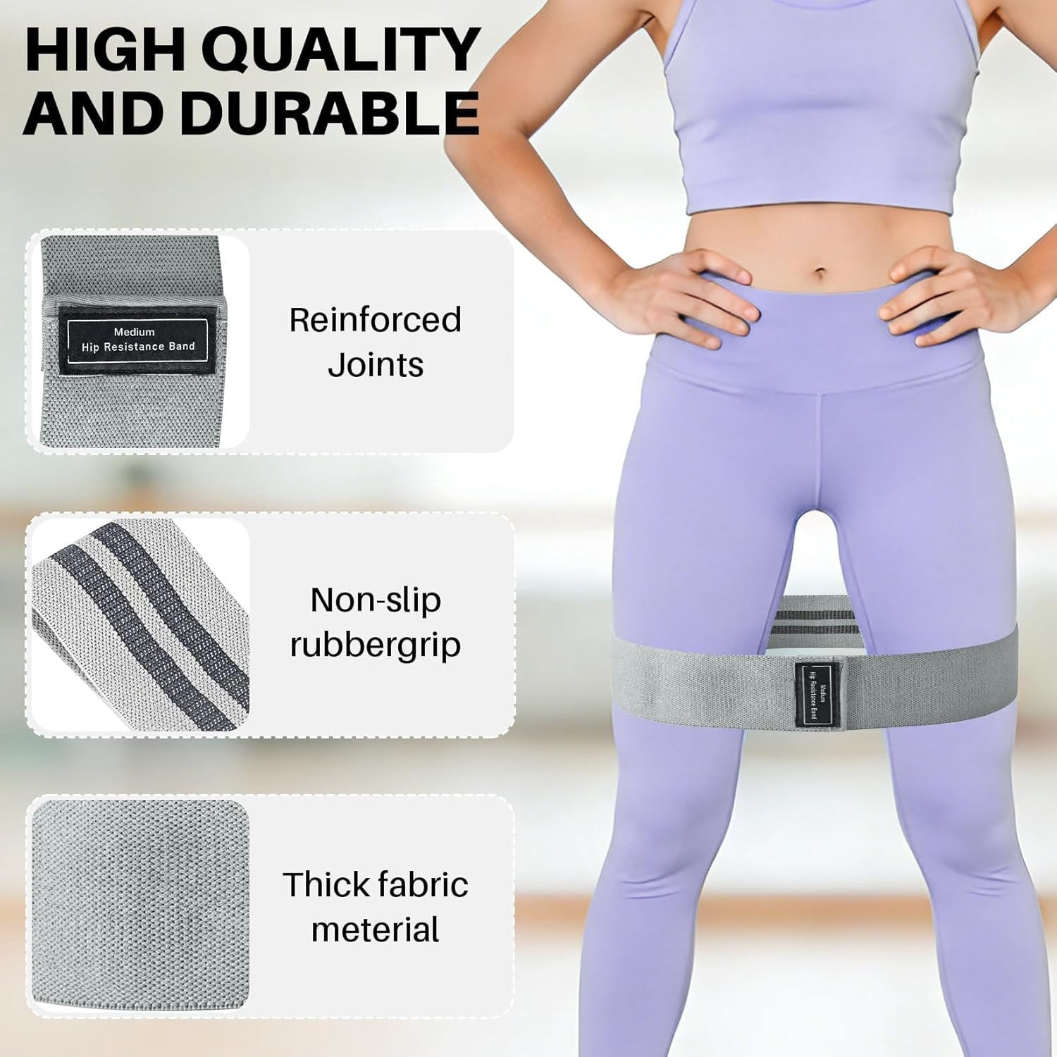 12 count Fabric Resistance Bands for Working Out, Booty Bands for Women and Men, Exercise Bands for  and ,Elastic Stretch Bands for Exercise Yoga Pilates Fitness  Workout