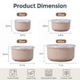 thumbnail image 4 of Vesteel Serving Bowls with Lids Set of 4, Ribbed Ceramic Mixing Bowls, Nesting Bowls for Food Storage Prep Salad, 10 / 20 / 35 / 60 OZ, Microwave & Dishwasher Safe, Cappuccino Brown, 4 of 8