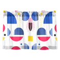 thumbnail image 7 of Yayeee Kitchen Curtains Light Filtering 27"x24" Rod Pocket Short Cafe Window Panel, Blue Retro Shapes, 7 of 7