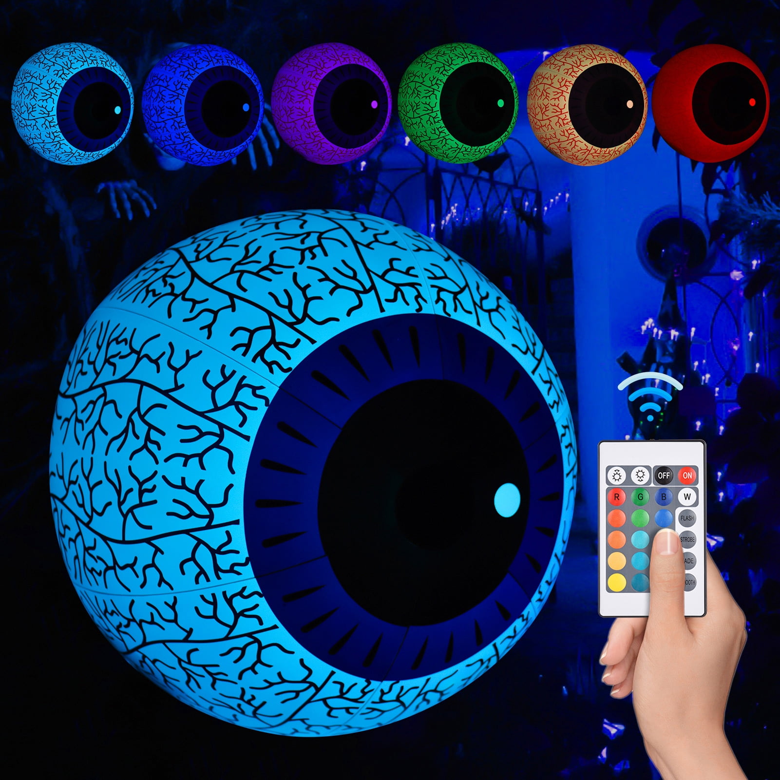 23Inch Inflatable Eyeball LED Lights Decorations Luminous Eyeballs With