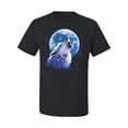 thumbnail image 2 of Wolf Howling at the Moon | Mens Animal Lover Graphic T-Shirt, Black, Small, 2 of 3