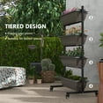 thumbnail image 4 of Outsunny 4-Tier Raised Garden Bed with 4 Planter Boxes, Wheels, Brown, 4 of 10