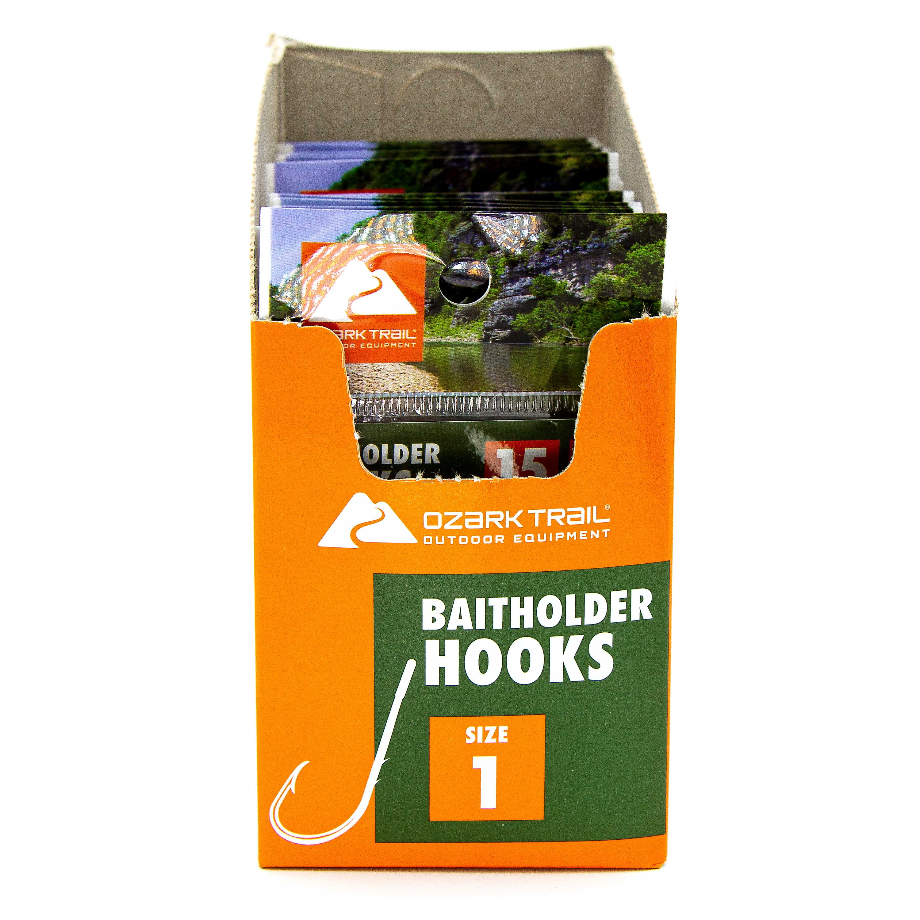 (6 pack) Ozark Trail Bronze Baitholder Fishing Hooks Size 1 - 15 Pack